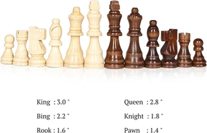 Juego de ajedrez de madera de 15" con piezas magnéticas - reinas adicionales - tablero de ajedrez plegable... - Imagen 1 de 12