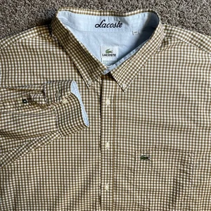 Lacoste Checkered flip cuffs 3 XLT casual button-down shirt Mens Business Office - Picture 1 of 9