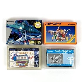 [] Famicom Gradius + Hyper Sports 2-piece set with box theory, damaged,