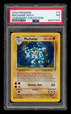 Pokemon Legendary Collection 2002: #15 Machamp-Holo PSA 7 casi nuevo Foto 1 de 3