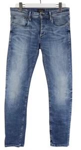 JACK & JONES Slim Fit/Glenn Jeans Men's W32/L32 Blue Whiskers Faded Button Fly - Picture 1 of 10