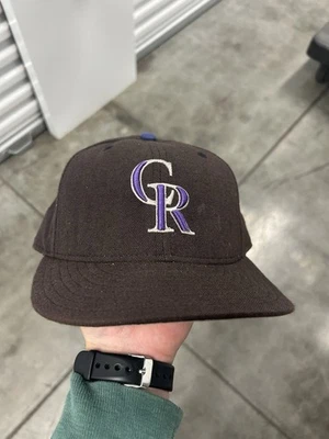 Vintage 90s Colorado Rockies Fitted Wool Baseball Cap MLB 7 1/8 Made In USA - Image 1 of 4