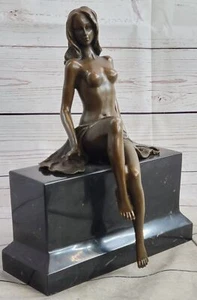 Escultura artesanal de bronce sensual mujer desnuda erótica mujer niña estatua regalo - Imagen 1 de 10