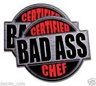 Chef Certified Bad Ass 2 PACK of stickers 4inch tall each funny decals