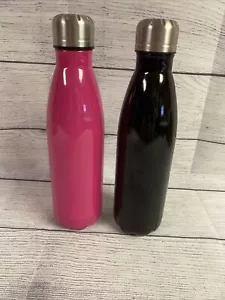 2 Stainless steel water bottles for sport Pink/ Black BRAND NEW FAST SHIPPING!!! - Picture 1 of 6