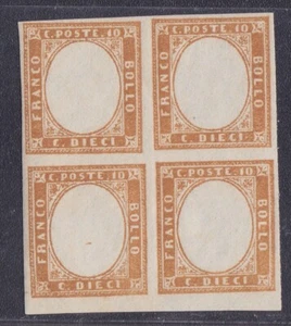 SARDEGNA 1862 F.BOLLO NATURALE SENZA EFFIGIE A RILIEVO Q.na 10c - MNH** - Imagen 1 de 3