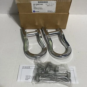 2007-2018 Silverado Sierra 1500 OEM Front Tow Hook Kit Chrome 84072462 NEW - Picture 1 of 4