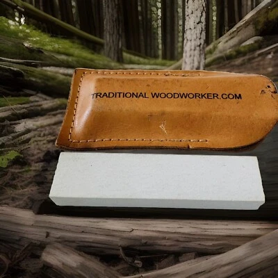 Arkansas Slip Stone Soft w Leather Case Traditional Woodworker Co Sharpen Knife Foto 1 de 4