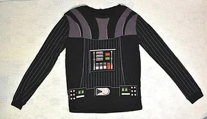 Star Wars Darth Vader Black/Silver Costume Lg Sleeve T-Shirt Boys Size 10-Disney - Picture 1 of 8
