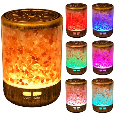Bronze Essential Oil Aromatherapy Salt Diffuser 100% Natural Himalayan LED Lamp - Image 1 of 4