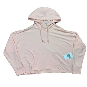 Womens Dri-fit Peach Pullover Hoodie Shirt Cropped Size XL New NWT Kangaroo - Picture 1 of 5