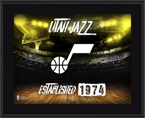 Utah Jazz 10.5" x 13" Sublimated Horizontal Team Logo Plaque Cover