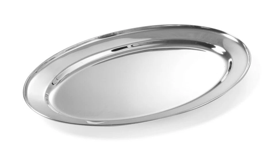 Serviertablett Oval Catering Sandwichplatte Tablett Edelstahl 450x290xH 27mm ... - Bild 1 von 2