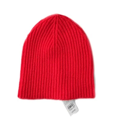 Gorro básico tejido acanalado rojo liso Ann Taylor LOFT - para mujer - nuevo con etiquetas Foto 1 de 3