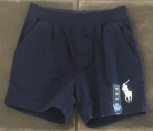 NWT Boys Ralph Lauren French Terry Cloth Navy Logo Shorts Size 12 Months $39.50 - Picture 1 of 17