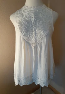 Maurices XL Damen weißes ärmelloses fließendes Top mit Strickdetails - Bild 1 von 7