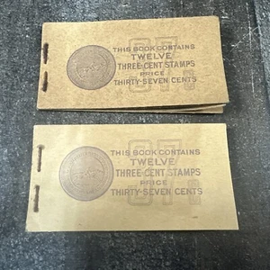 Thomas Jefferson Incomplete Booklets of 3 Cent Stamps 37 Cent Books 9 Stamps - Picture 1 of 10