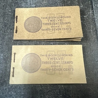 Thomas Jefferson Incomplete Booklets of 3 Cent Stamps 37 Cent Books 9 Stamps - Image 1 of 4