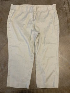 J Jill Cropped Stretch linen Blend pants Sz 16 Petite Beige Waist 38” Inseam 21” - Picture 1 of 6
