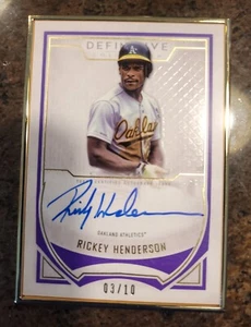 rickey henderson 2019 topps definative gold framed 03/10 auto - Picture 1 of 2