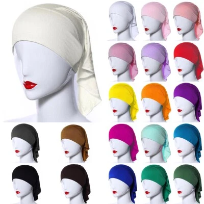 Lenço feminino muçulmano Al Amira hijab turbante bonés envoltório oração elástica casual - Imagem 1 de 4