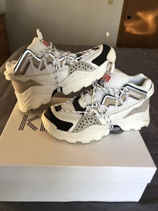Kenzo Inka Chunky Low Top White Sneaker Pale Grey Men’s US Size 8 EUR Size 41 - Picture 1 of 10