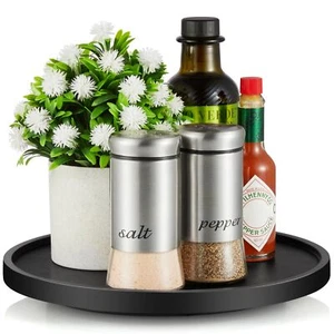 9" Lazy Susan Turntable Organizer For Cabinet Wooden Lazy Susan For Table Top Di - Picture 1 of 7