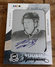 2010-11 UD The Cup Brandon McMillian Black Printing Plate 1/1 Auto Card Ducks