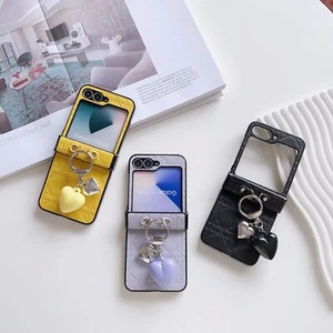 For Samsung Z Flip 3 4 5 6 OPPO N2 N3 Moto Razr 50 Case Back Cover +Love pendant - Picture 1 of 17