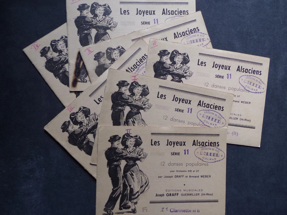 album partition LES JOYEUX ALSACIENS série 11 12 danses populaires Graff  Weber - Photo 1/1
