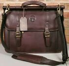 Links & Kings Fidra Brown Leather Briefcase Messenger Bag Attache NEW