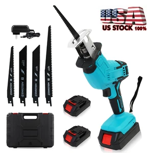 Electric Reciprocating Saw W/ 2 Li-ion Battery Cordless High Power Cutting Tools - Picture 1 of 22