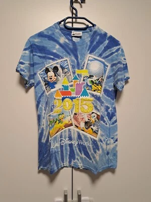 Shirt Walt Disney World blau Batik S 2015 T-Shirt Mickey Maus Donald tie - dye - Bild 1 von 4