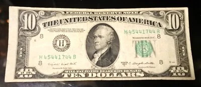 1950 C Ten $10 Dollar Bank Note FIVE OF A KIND - St Louis (OFF CENTER) 75 Years - Image 1 of 2