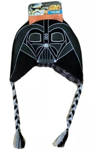 Star Wars Darth Vader Laplander Beanie Cap Hat Disney Braids Youth New - Picture 1 of 9