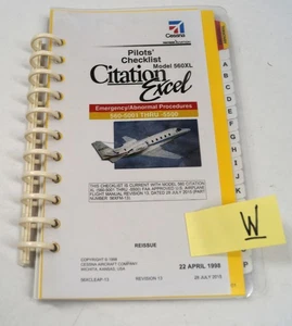 Cessna Pilots Checklist Model 560XL Citation Excel EMERGENCY PROCEDURES C243 - Picture 1 of 8