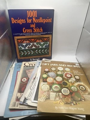 Lot of Vintage Cross Stitch Pattern Books & Leaflets – 1001 Designs, Janlynn - Image 1 of 4
