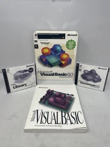 Microsoft Visual Basic 6.0 Enterprise Edition w/ Library Visual Studio 6.0 RARE - Picture 1 of 13