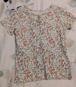 Little Co Coral Floral T-Shirt 92% Organic Cotton Girls Size 5T - Picture 1 of 3