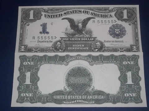 REPRODUCTION COPY 1899 $1 BLACK EAGEL SILVER CERTIFICATE PLS READ  DESCRIPTION Cover