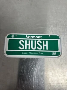 VINTAGE 86 Vermont SHUSH Green Mountain State BICYCLE State LICENSE PLATE - Picture 1 of 4