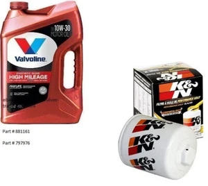 Valvoline 10W30 High Mileage Synthetic Blend Motor Oil - 5 Qt's w/K&N Oil Filter - Picture 1 of 1