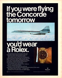 ROLEX GMT-Master If You Were Flying The Concorde Original 1968 Vintage Print Ad! - Picture 1 of 1