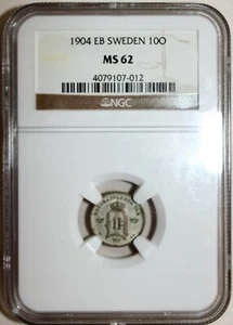 Sweden 1904 EB 10 ORE NGC MS 62 - Picture 1 of 2