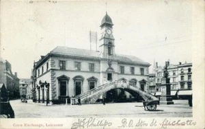 PRINTED POSTCARD OF THE CORN EXCHANGE, LEICESTER, LEICESTERSHIRE - Picture 1 of 2