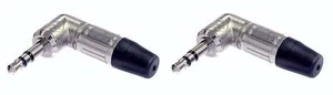 2 Neutrik NTP3RC 3.5mm 1/8" Stereo Right Angle Mini Headphone Plug Nickel Silver - Picture 1 of 1