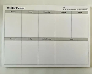 Wochenplaner A4 Schreibtisch Organizer Familie Zeitplan Mahlzeit Aktivität Planer 50 Blatt - Bild 1 von 1
