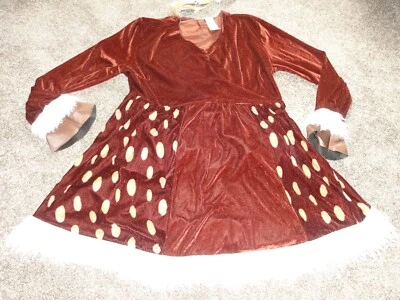 NEW LADIES 2 PIECE REINDEER COSTUME WITH ANTLERS SIZE 1X - Image 1 of 4