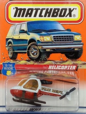 Matchbox #29 Helicopter Fire Dept White/Red 1:110 To The Rescue Series 1998 New - Image 1 of 3