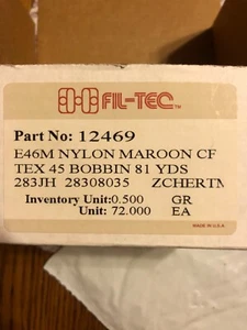 Lot of 68 Bobbin Thread Spools Maroon Nylon Fil-Tec E46M 12469 Sewing Fly Tying - Picture 1 of 3